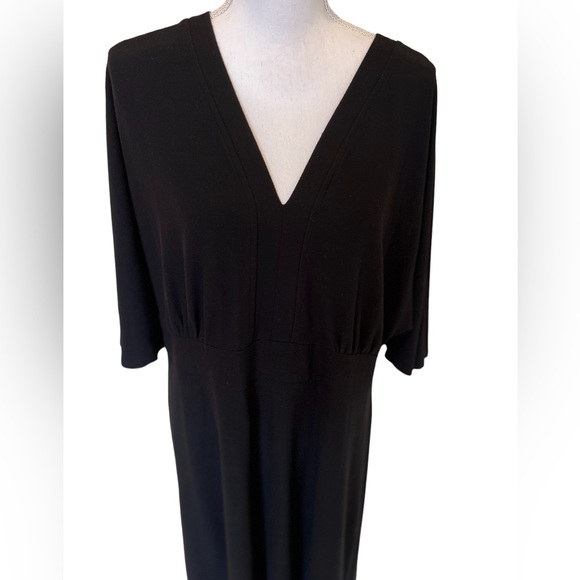 Avenue Maxi Dress Dolman Sleeves Plus Size 22 24 Soft by Avenue Washable Black - Picture 2 of 7